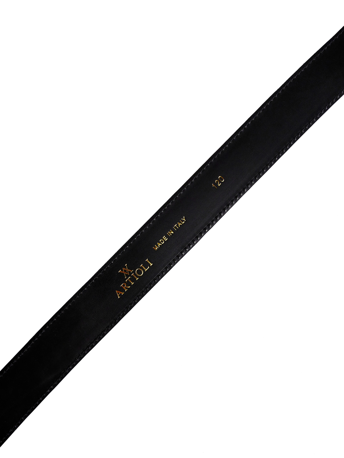 Однотонный ремень из матовой кожи ламы зернистой выделки ARTIOLI, цвет черный, размер 60 - фото 5