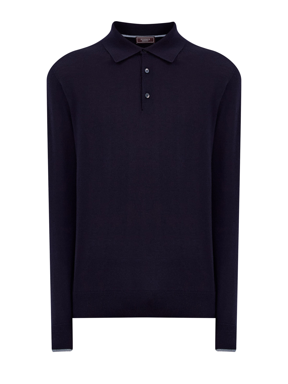 Джемпер-поло из тонкой шерсти с контрастным кантом 53520₽