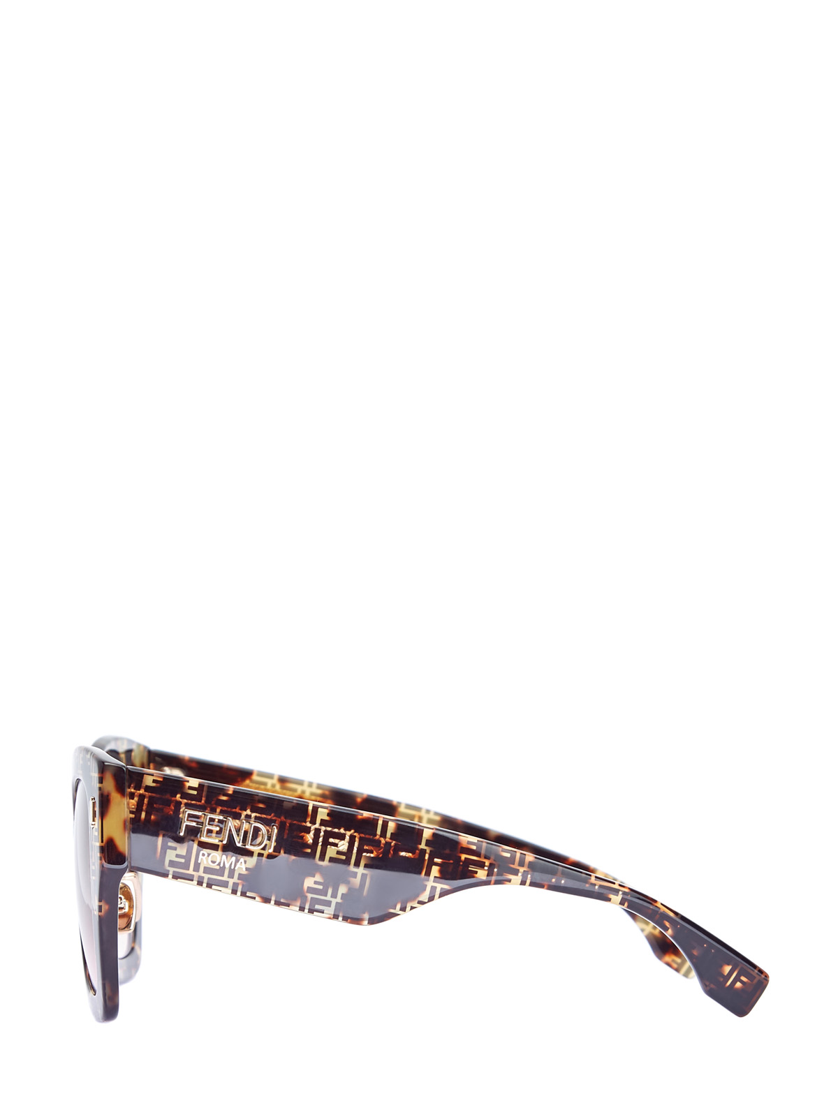 Очки FF в квадратной оправе из легкого черепахового ацетата FENDI (sunglasses), цвет коричневый, размер S;M;L - фото 3