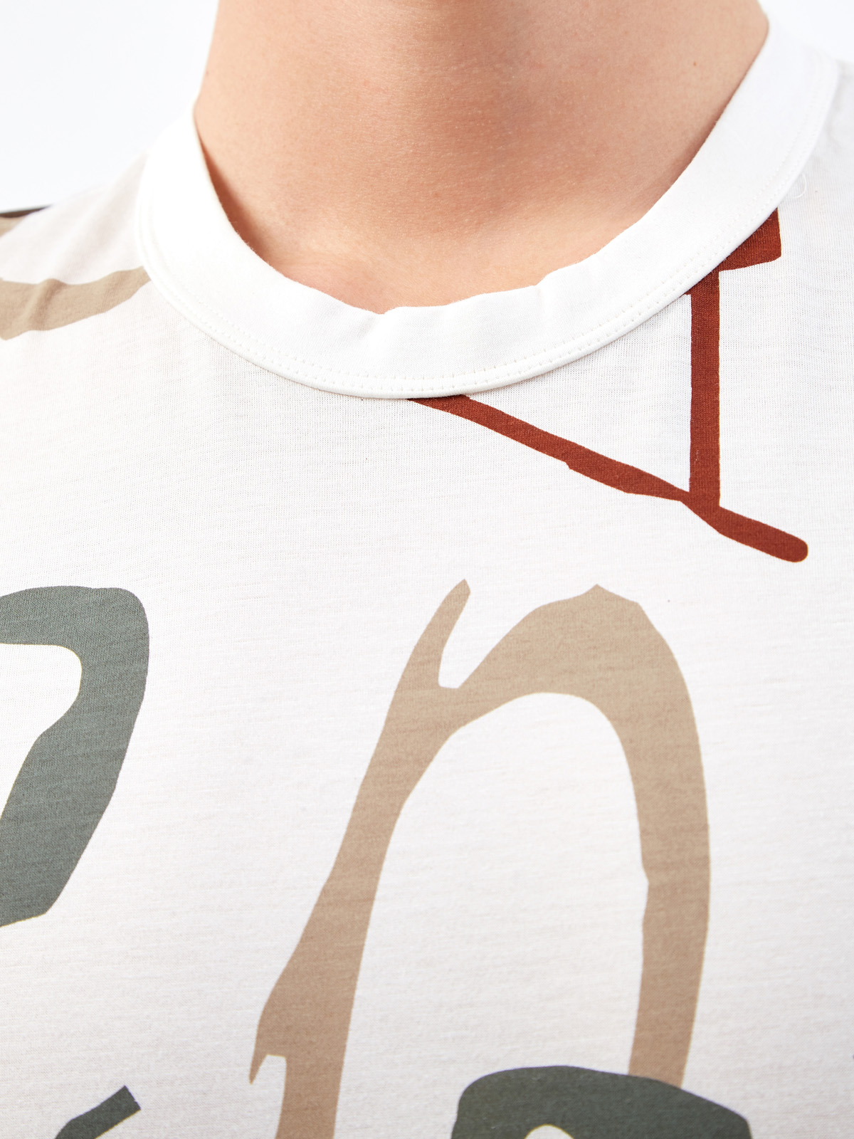 Хлопковая футболка из джерси с контрастным принтом CORTIGIANI, цвет белый, размер 52;54;56;58;50 - фото 5