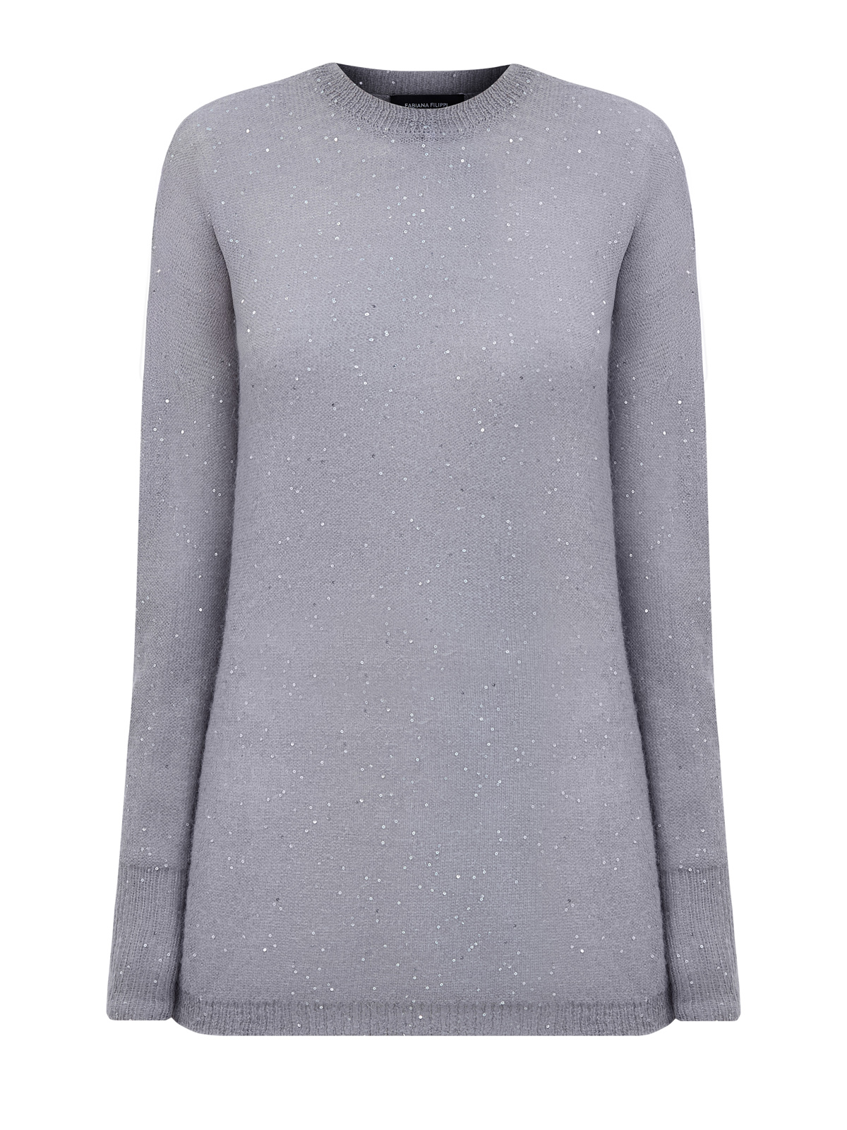 

Тонкий джемпер из мохера с мерцающими микро-пайетками, Серый, Тонкий джемпер из мохера с мерцающими микро-пайетками