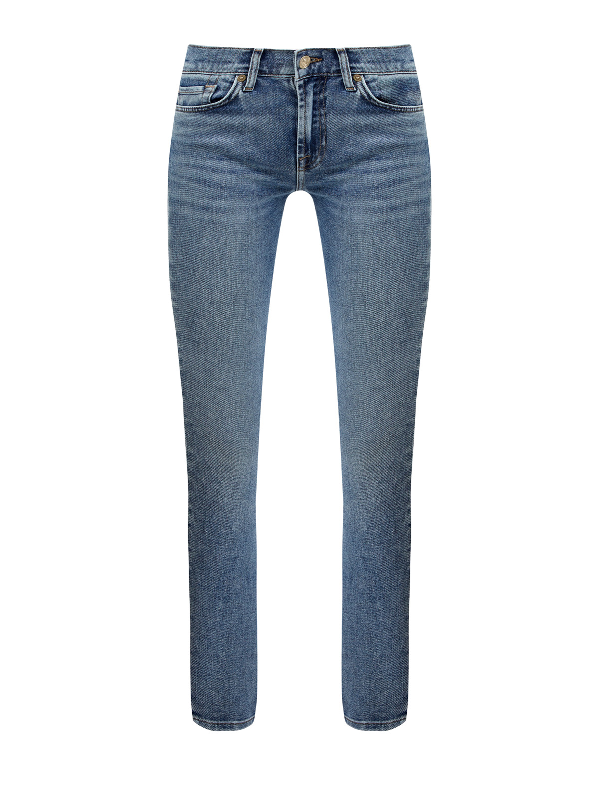 Облегающие джинсы Roxanne с контрастной прострочкой 7 FOR ALL MANKIND, цвет голубой, размер S;S;M;M;L;L - фото 1