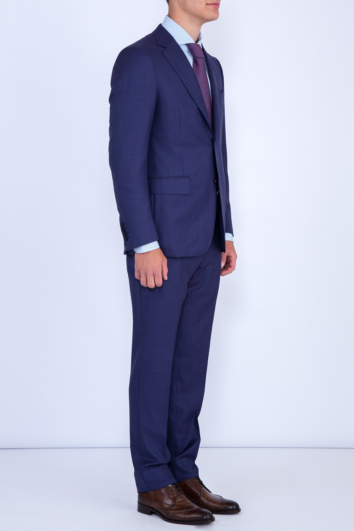 Классический костюм с микро-принтом CANALI, цвет синий, размер 54 - фото 3