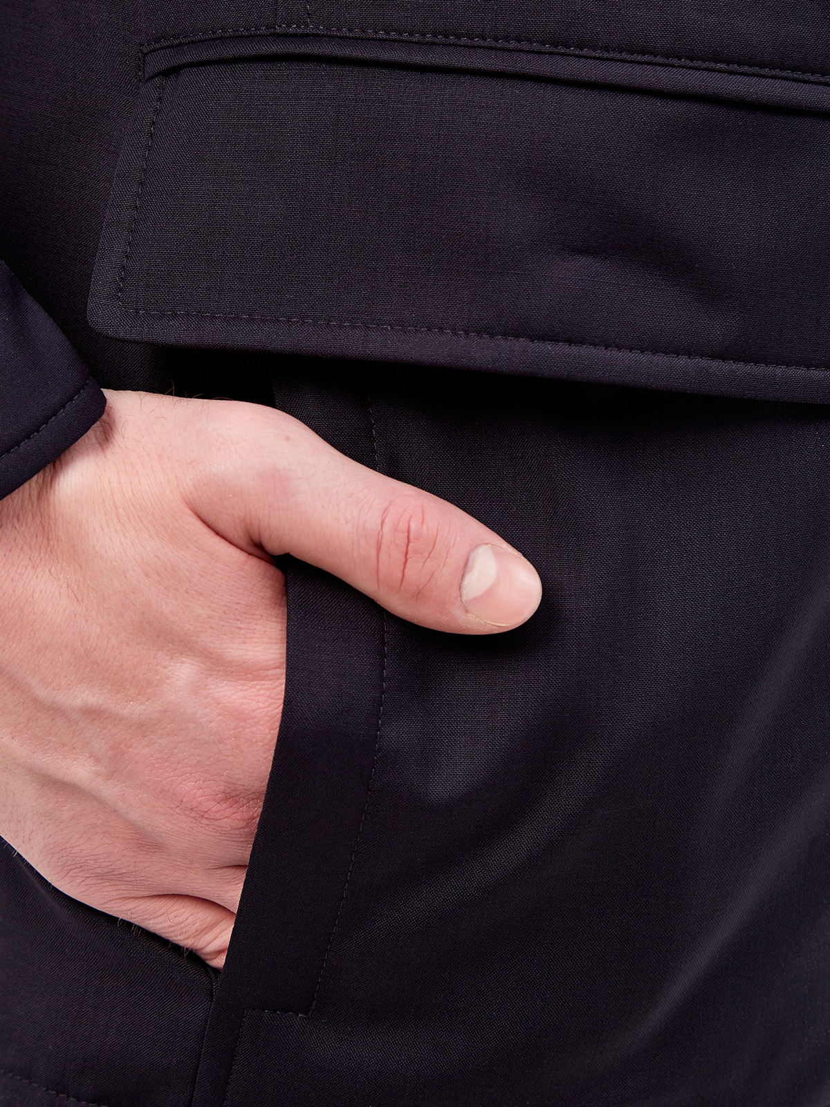 Укороченное пальто из влагозащитной шерстяной ткани Impeccabile CANALI, цвет синий, размер 46;48;50;52;54;56;58 - фото 5