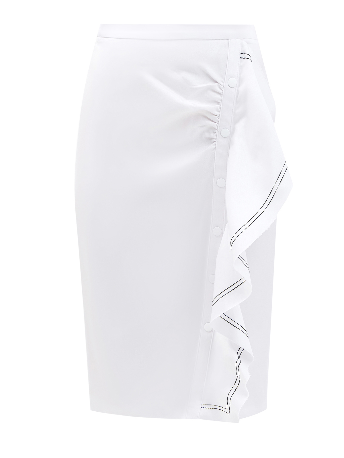 Белая юбка-миди с широкими оборками ICE PLAY, цвет белый, размер XS;S;M - фото 1