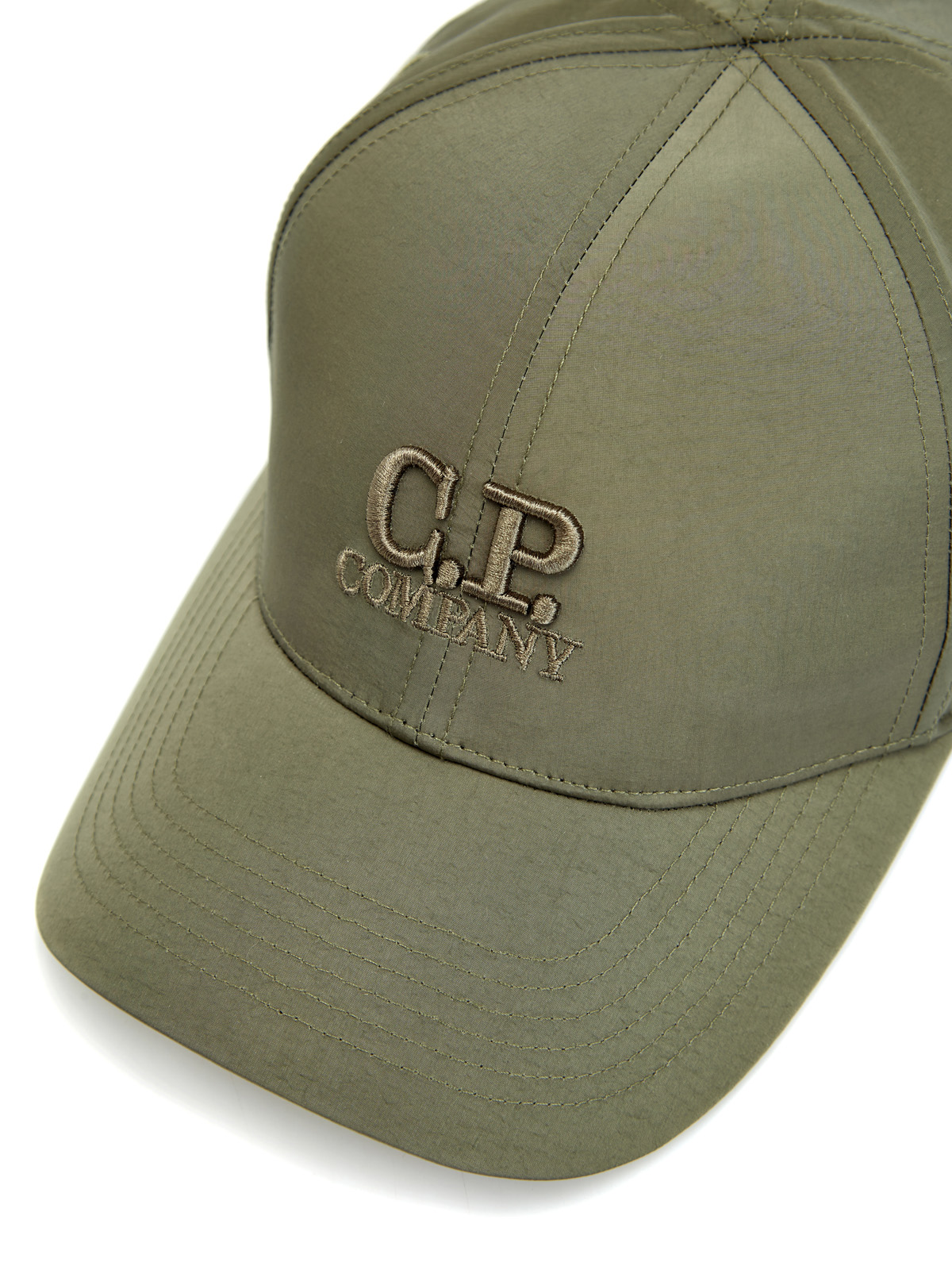 Бейсболка из плотного материала Chrome-R с логотипом C.P.COMPANY, цвет зеленый, размер 45;45.5 - фото 4