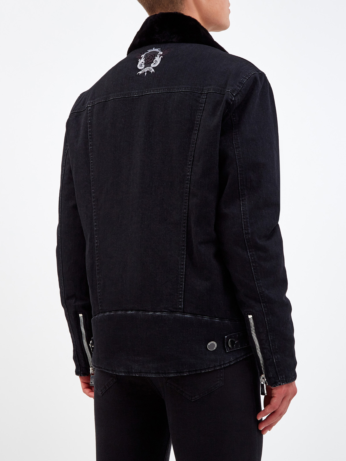 Утепленная куртка из денима kurabo с мехом норки SCISSOR SCRIPTOR, цвет черный, размер 50;52;54;56;58 - фото 4