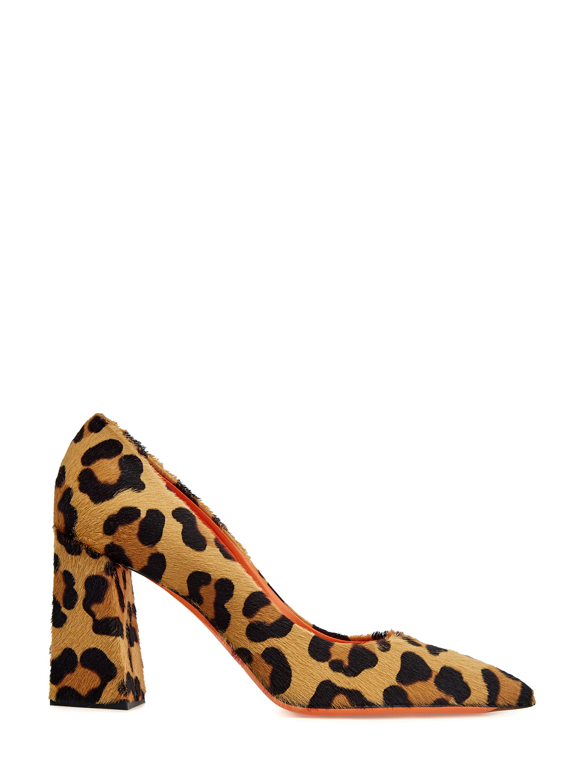 Туфли из меха с леопардовым принтом SANTONI, цвет мульти, размер 37.5;38.5;39;40;37 - фото 1