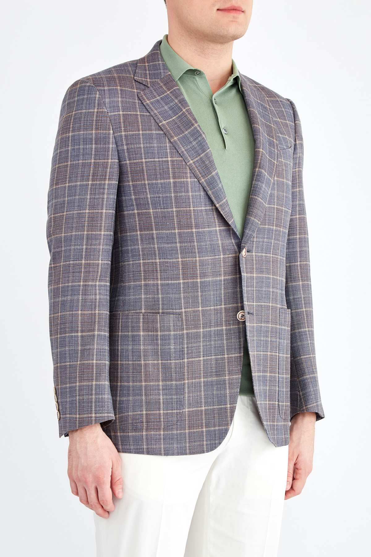 Пиджак из фактурной шерстяной ткани с волокнами льна CANALI, цвет мульти, размер 50;52;54;56 - фото 3