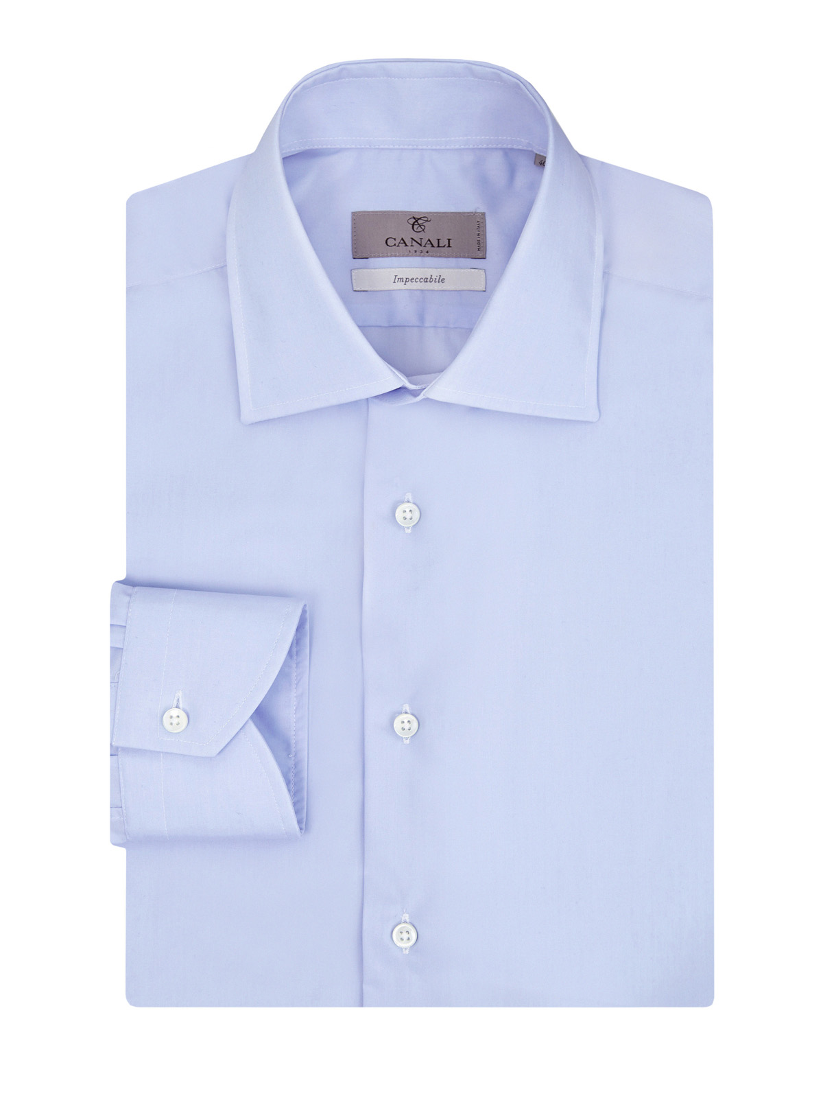 Классическая рубашка из гладкого хлопкового поплина Impeccabile CANALI, цвет голубой, размер 52;54;56;58;60;62 - фото 1