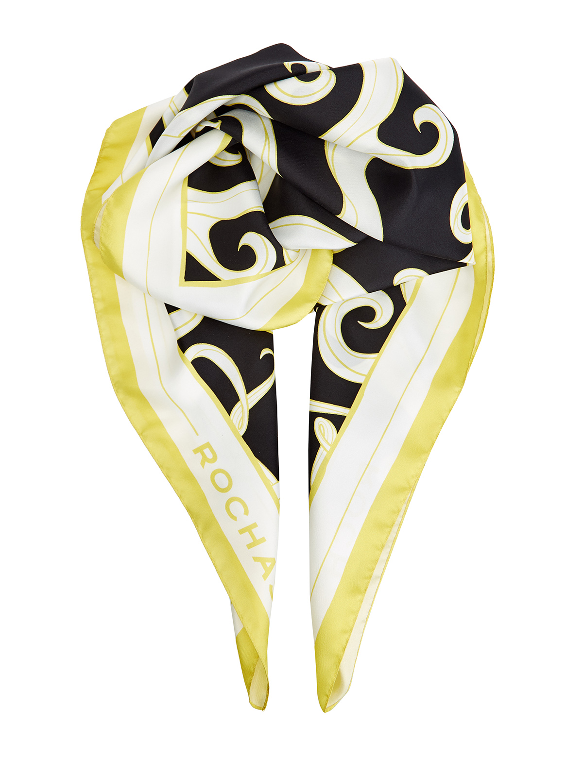 Шелковый платок с принтом и логотипом ROCHAS цвет мульти