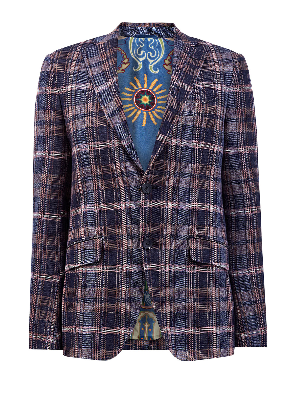 Пиджак в неаполитанском стиле с принтом в клетку ETRO, цвет фиолетовый, размер 48;50;52