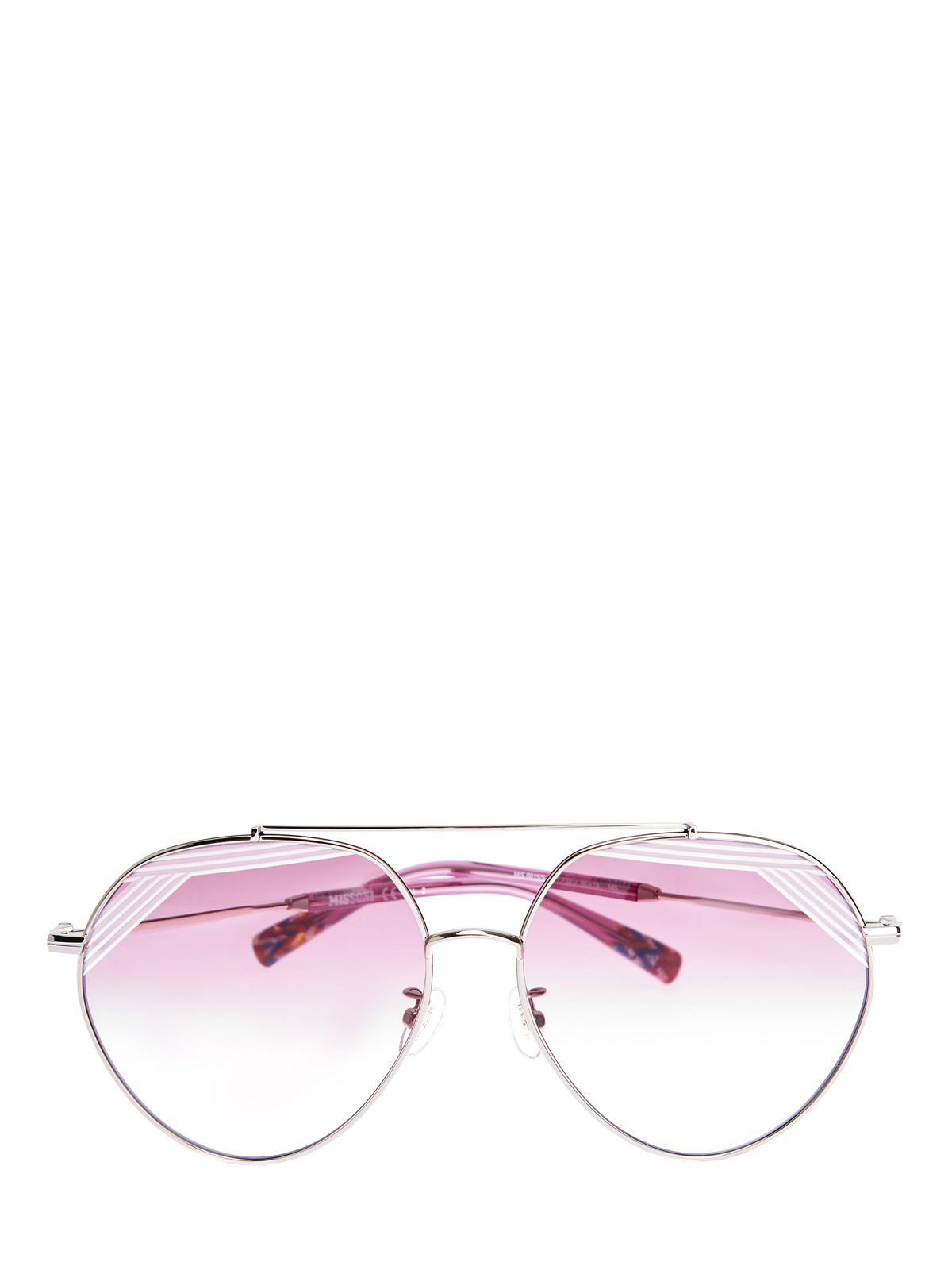 Солнцезащитные очки-oversize в тонкой металлической оправе MISSONI, цвет розовый, размер S;M;L