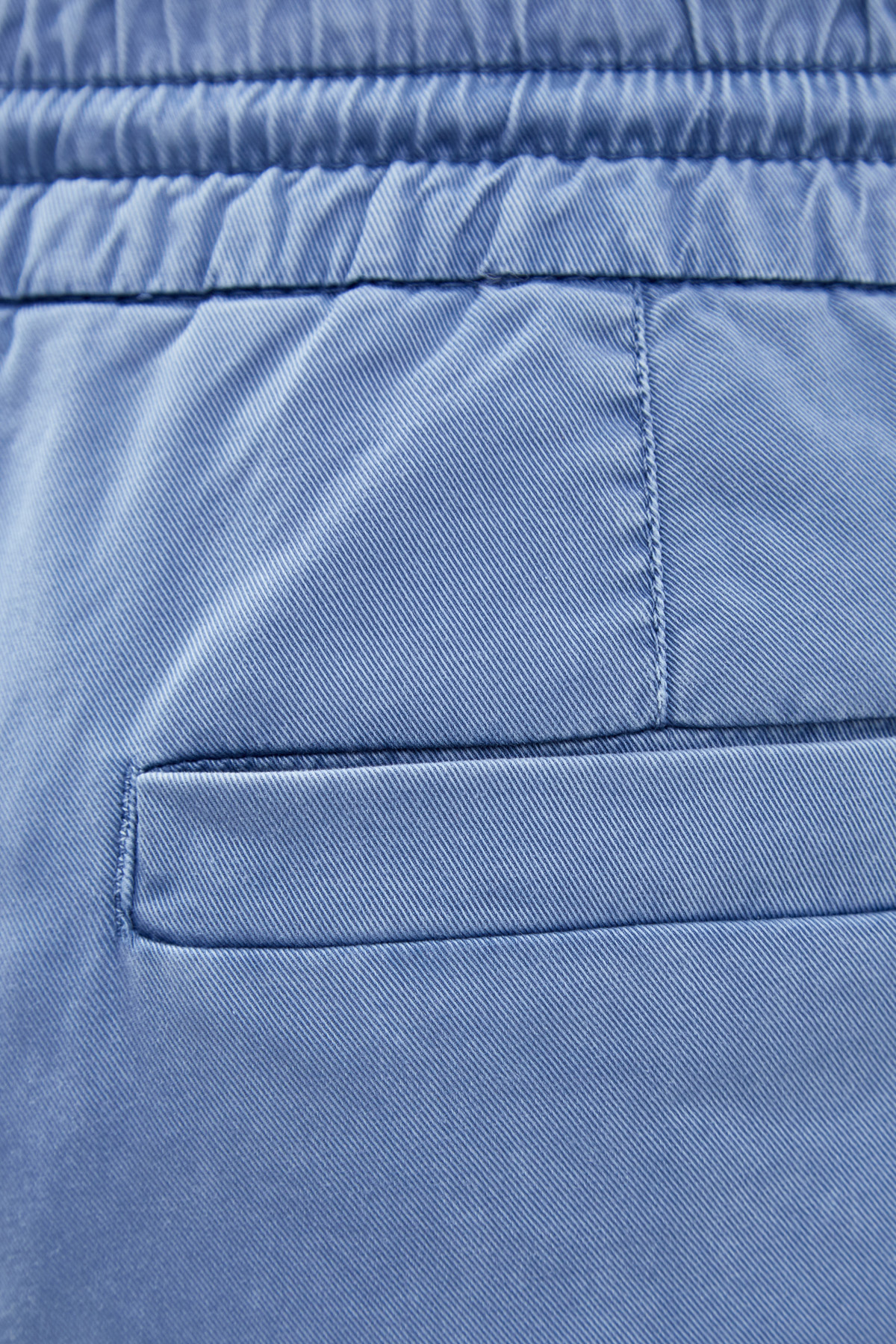 Брюки из хлопкового габардина в стиле casual BRUNELLO CUCINELLI, цвет голубой, размер 48;50 - фото 6