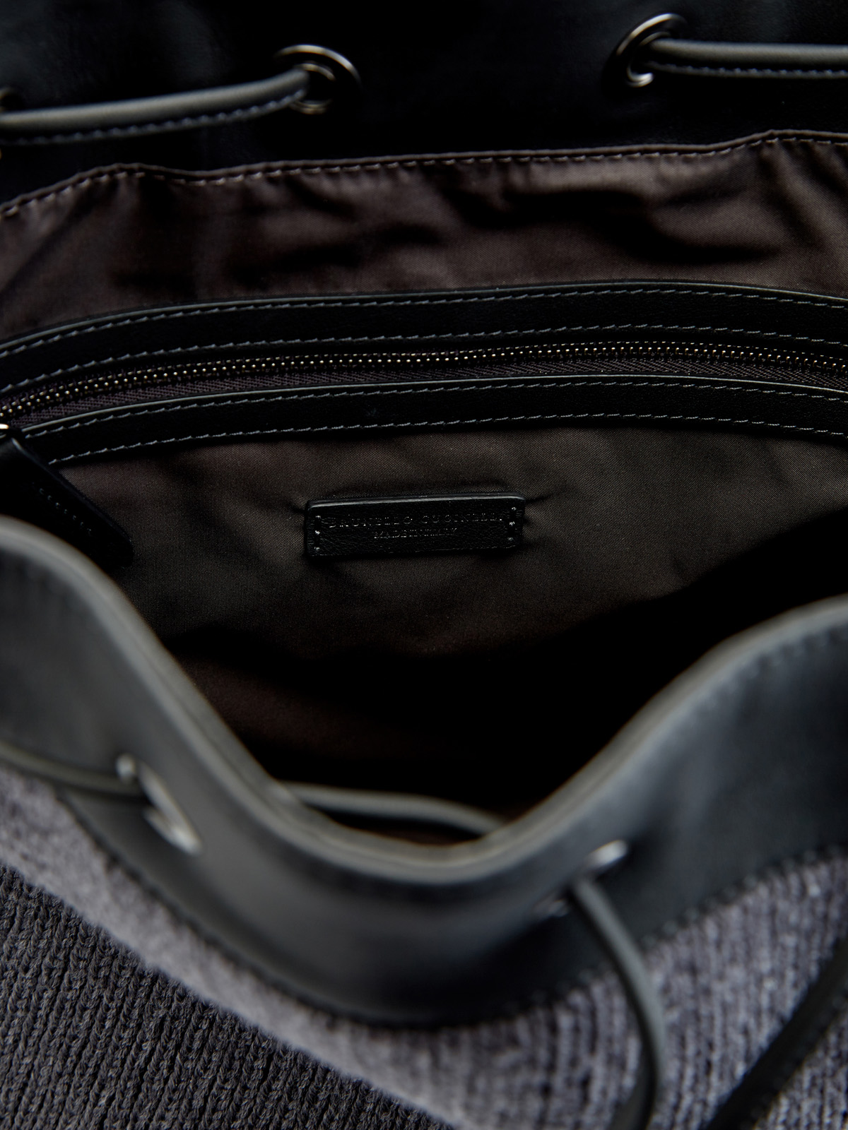 Рюкзак из шерсти и телячьей кожи Mat с декором Мониль BRUNELLO CUCINELLI, цвет черный, размер 48;50;52;54;56;58 - фото 6