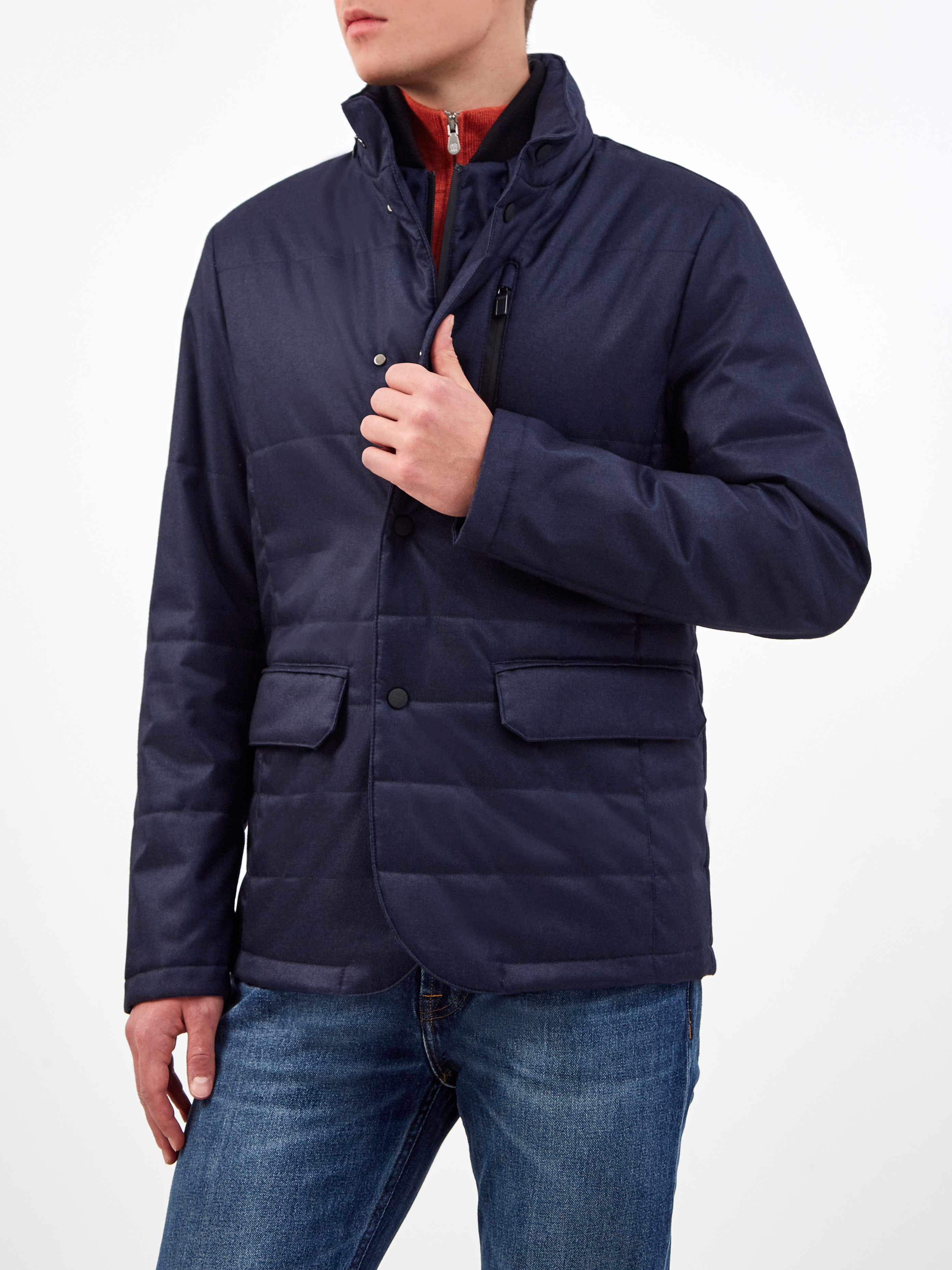 Утепленная стеганая куртка с потайным капюшоном CANALI, цвет синий, размер 48;50;52;54;56;58;60 - фото 3