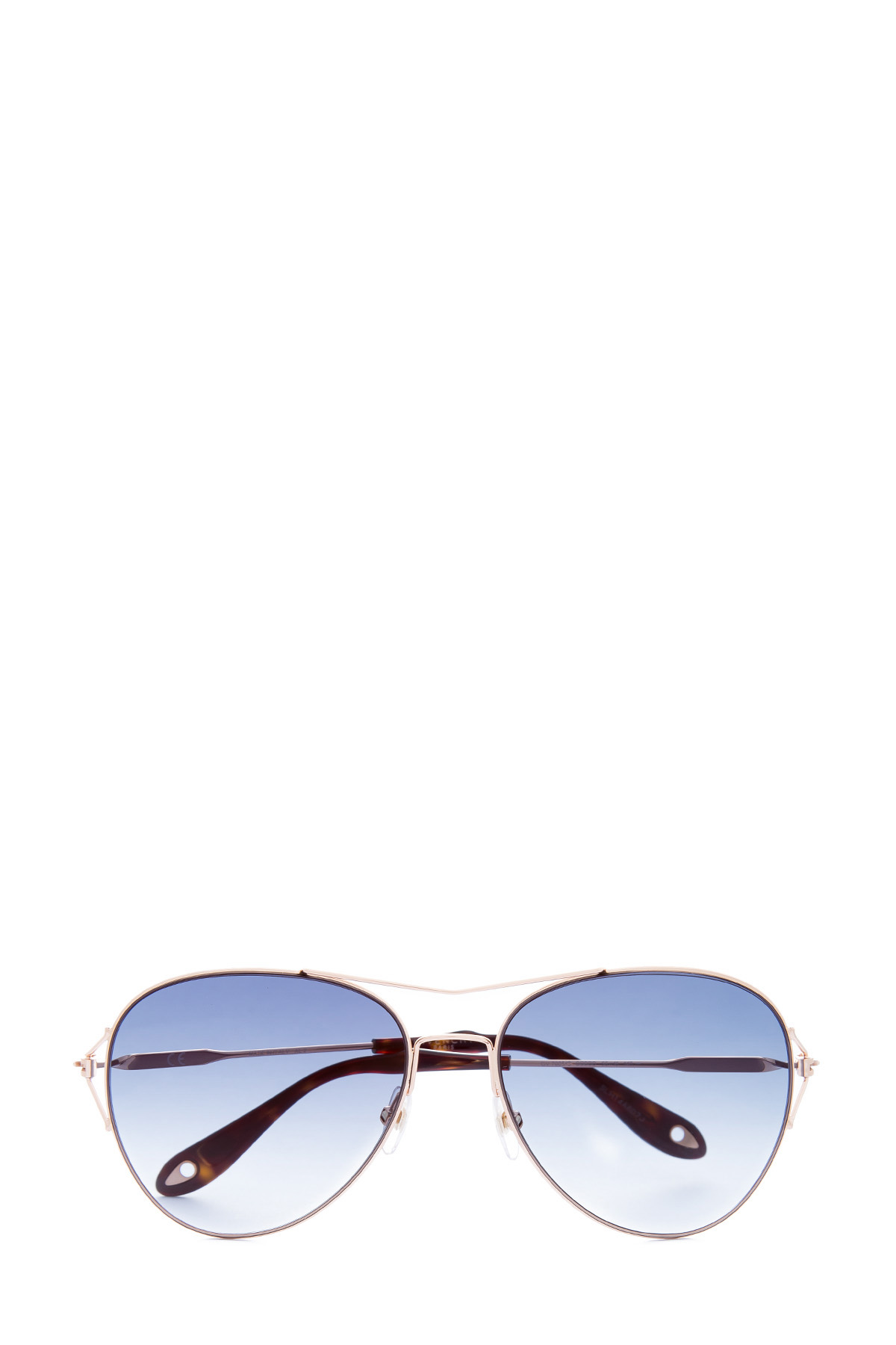 Очки-авиаторы с перемычками из металла золотистого цвета GIVENCHY (sunglasses), размер 36 - фото 1
