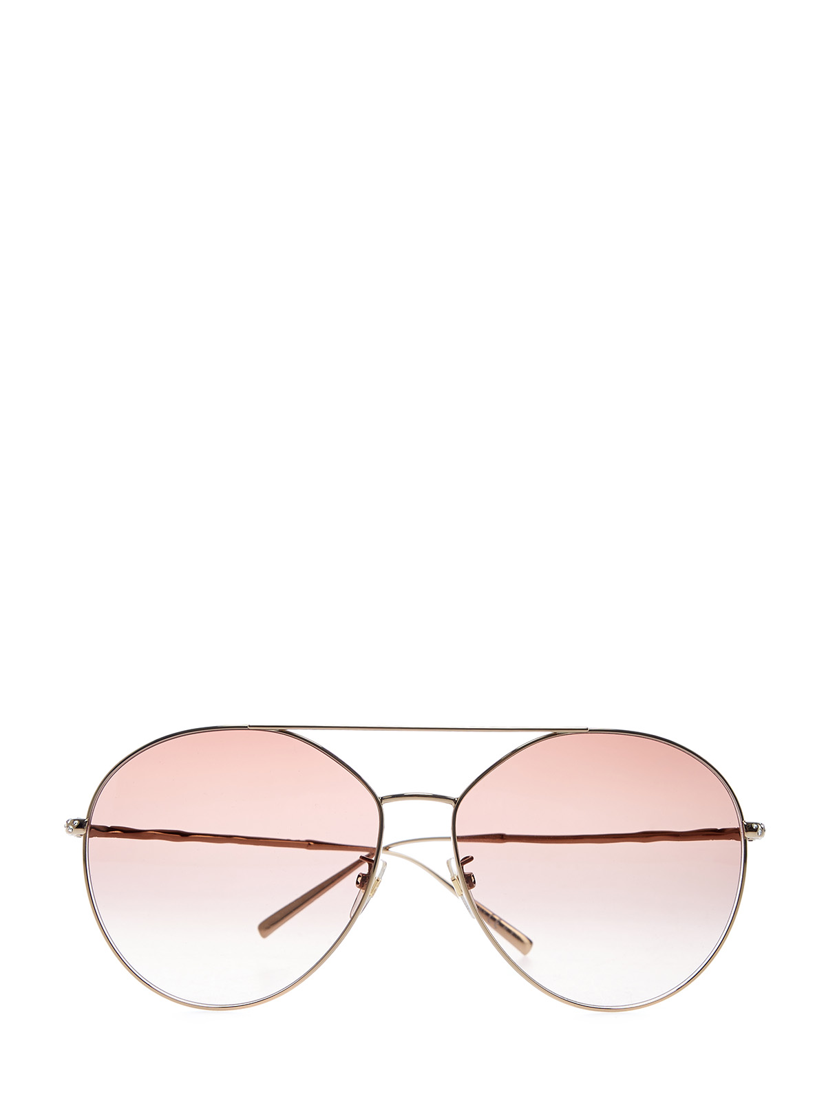 Очки-авиаторы с тонким двойным мостом и кристаллами Swarovski GIVENCHY (sunglasses), цвет коричневый