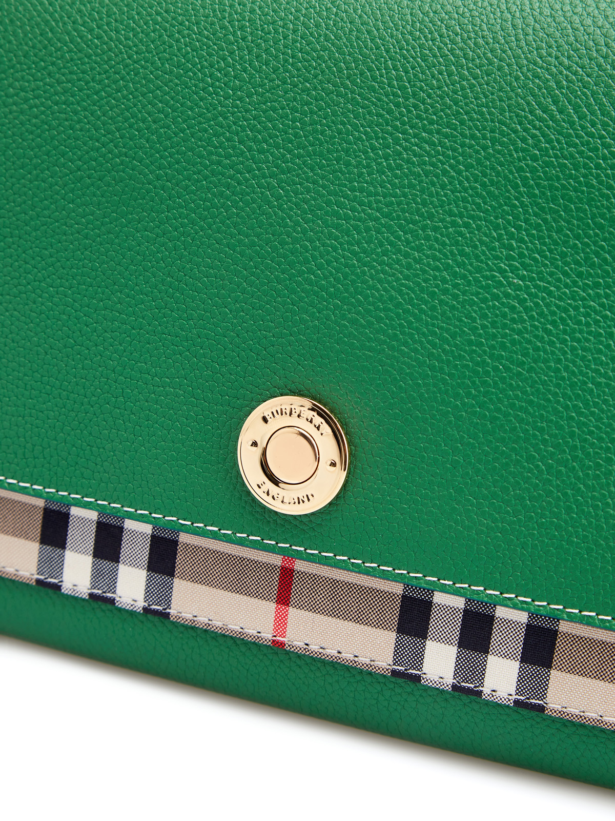 Кожаная сумка через плечо в клетку Vintage Check BURBERRY, цвет зеленый, размер 40;41;42;43;44;45 - фото 6