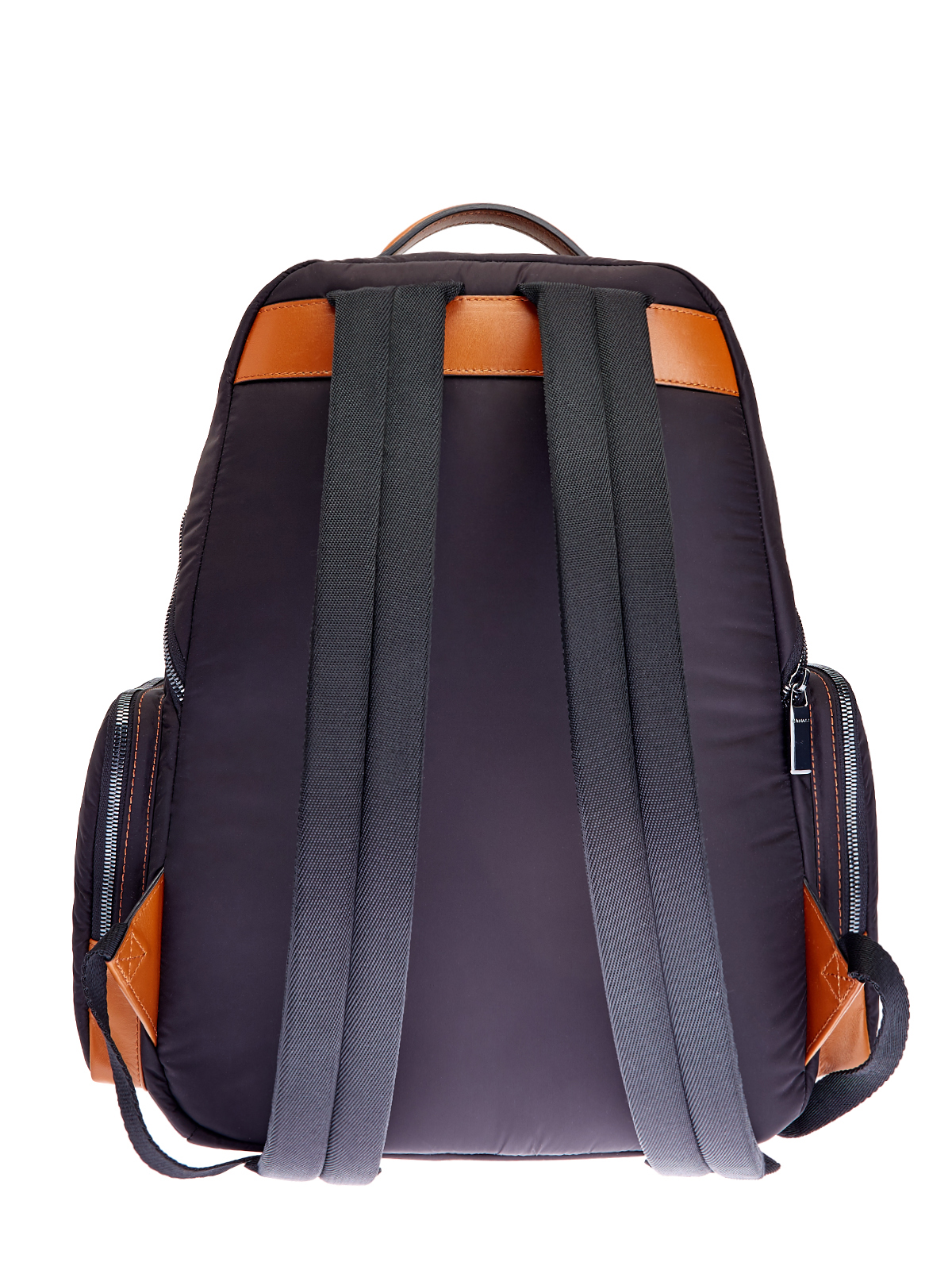 Объемный рюкзак из матового нейлона с кожаной отделкой CANALI, цвет черный, размер 48;50;52 - фото 5