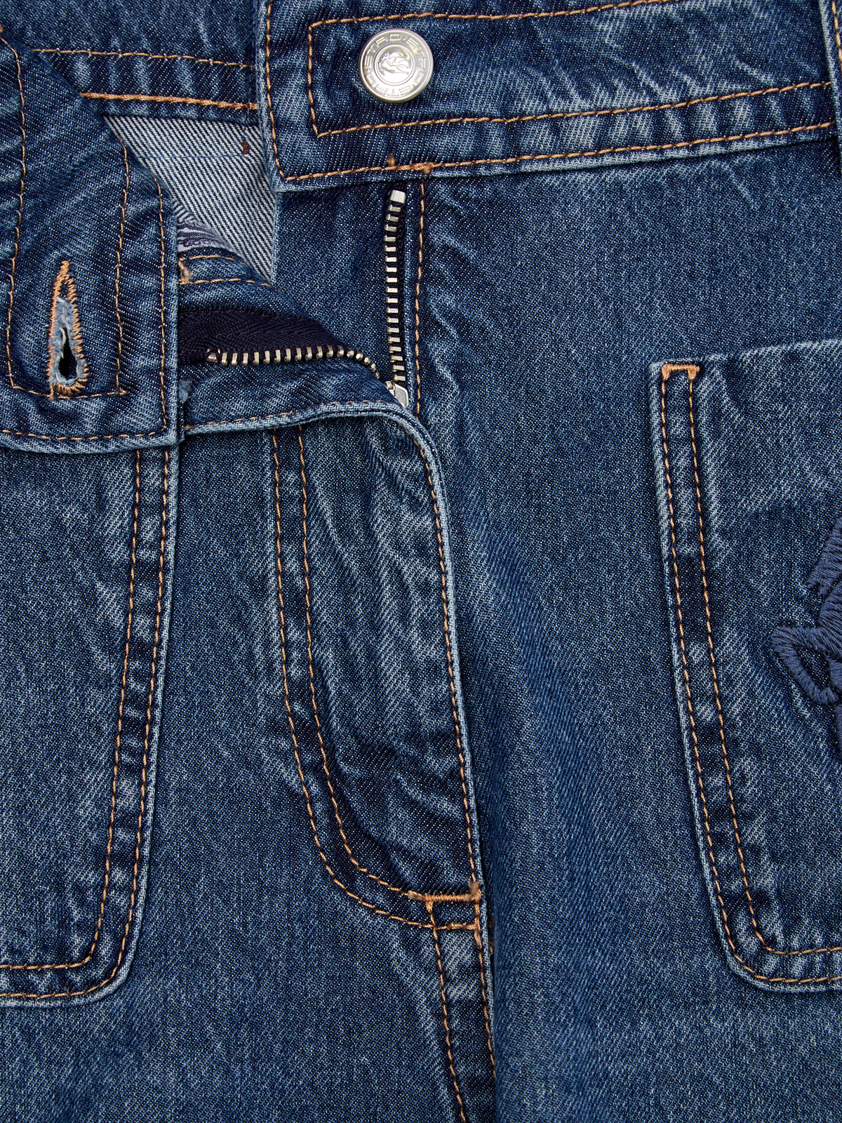 Укороченные джинсы с накладными карманами и вышитым логотипом ETRO, цвет синий, размер 40;40;42;42;44 - фото 6