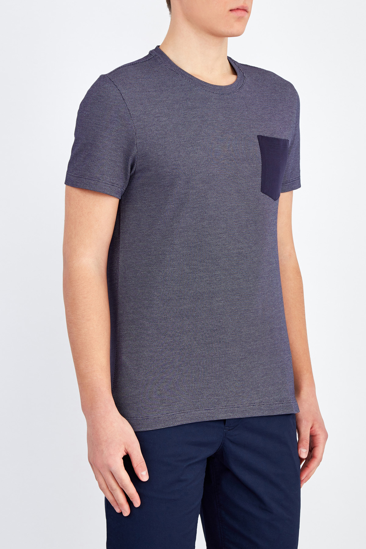 Базовая футболка свободного кроя с контрастным карманом MICHAEL KORS, цвет синий, размер 31;32 - фото 3