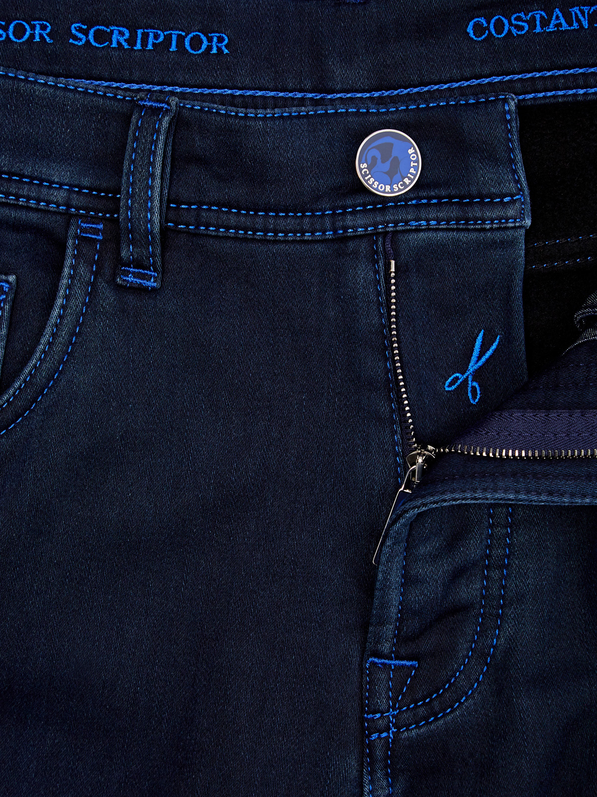 Утепленные джинсы Costantino с контрастной прострочкой SCISSOR SCRIPTOR, цвет синий, размер 50;52;54;54;56;58;60;48 - фото 6