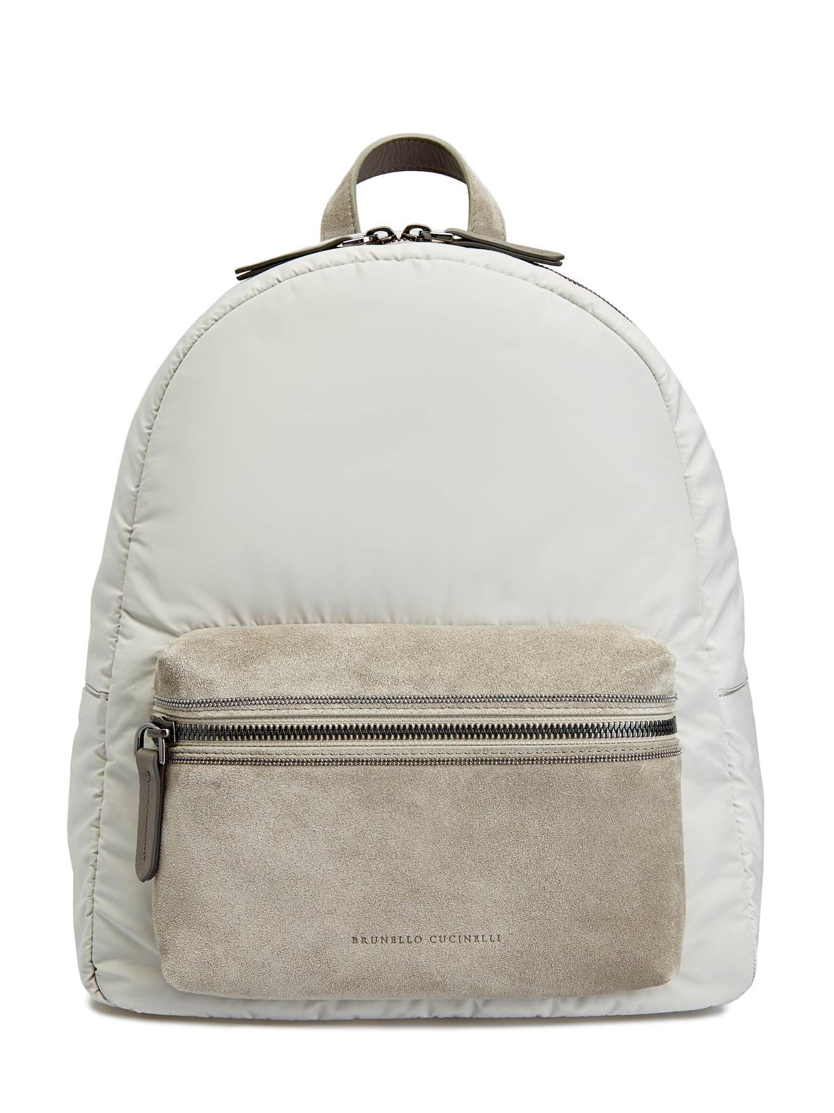 Рюкзак из бархатистой замши и тафты с цепочкой Мониль BRUNELLO CUCINELLI, цвет серый, размер 42;44 - фото 1