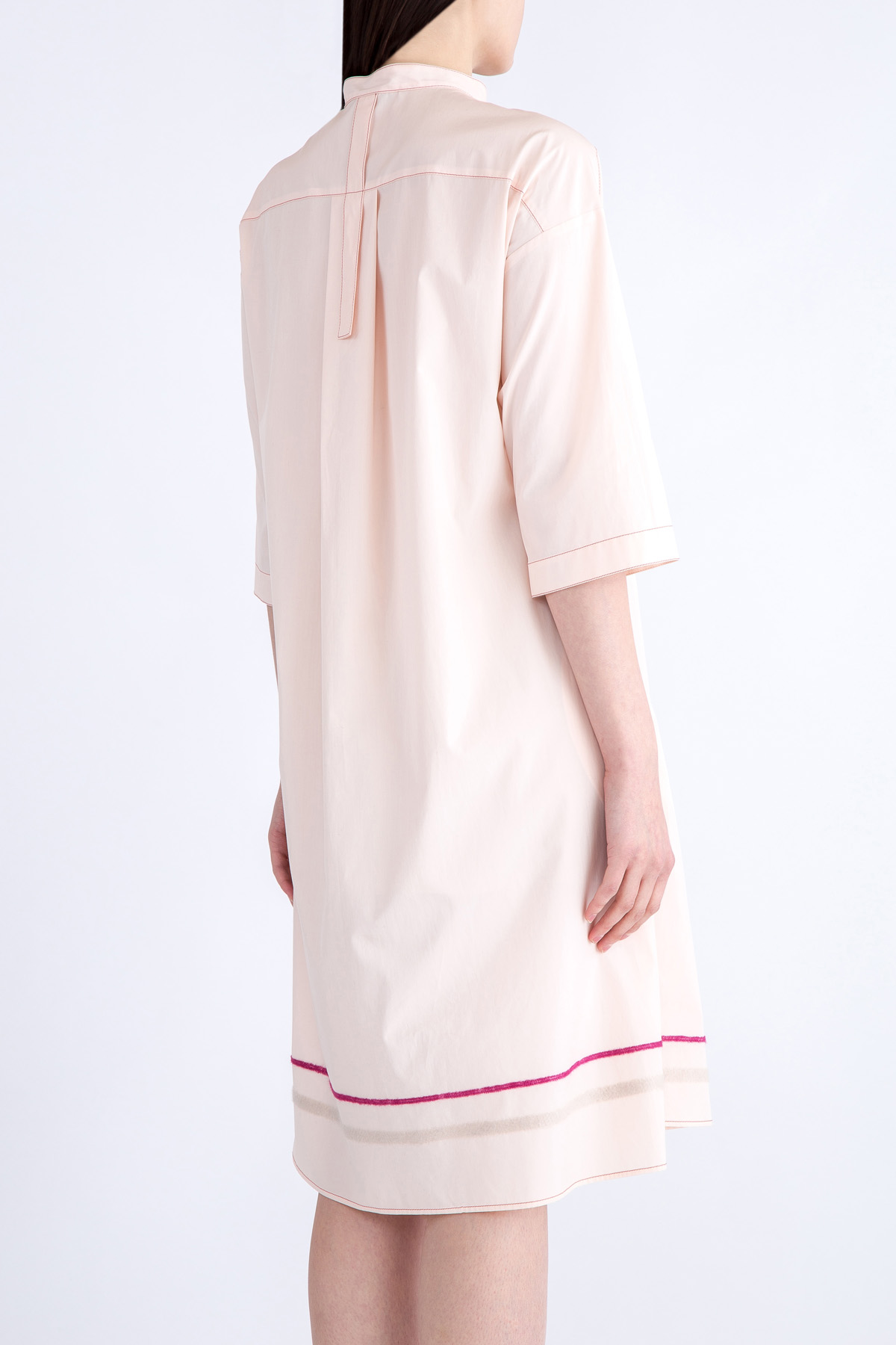 Платье из хлопка с декором цветными нитями и перфорацией AGNONA, размер 42 - фото 4