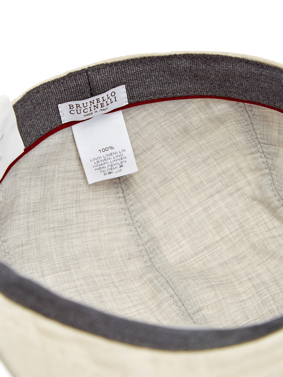 Светлая кепка из фактурной льняной ткани BRUNELLO CUCINELLI, цвет бежевый, размер L;XL - фото 6