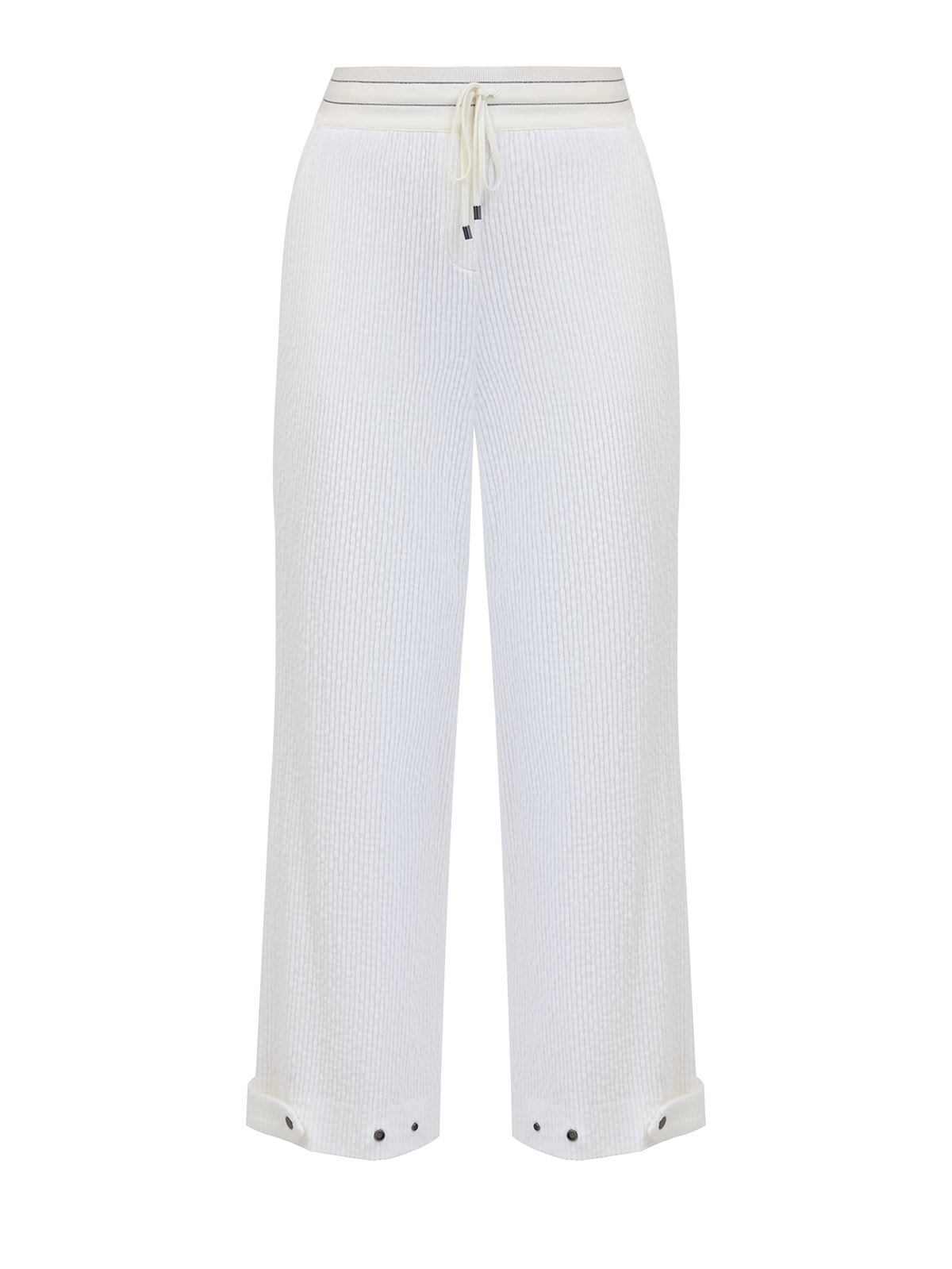 Брюки из фактурного хлопка с эластичным поясом на кулиске 85410₽