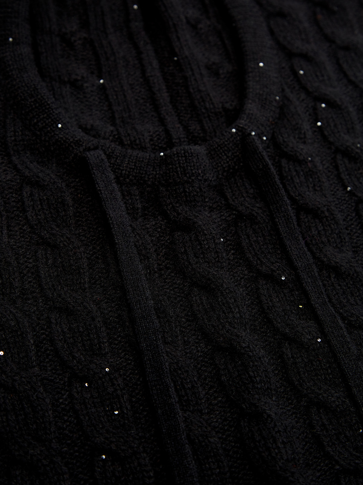 Кашемировый капор с вплетенными мерцающими пайетками RE VERA, цвет черный, размер 40.5;41;41.5;42;43;43.5;44;42.5 - фото 3