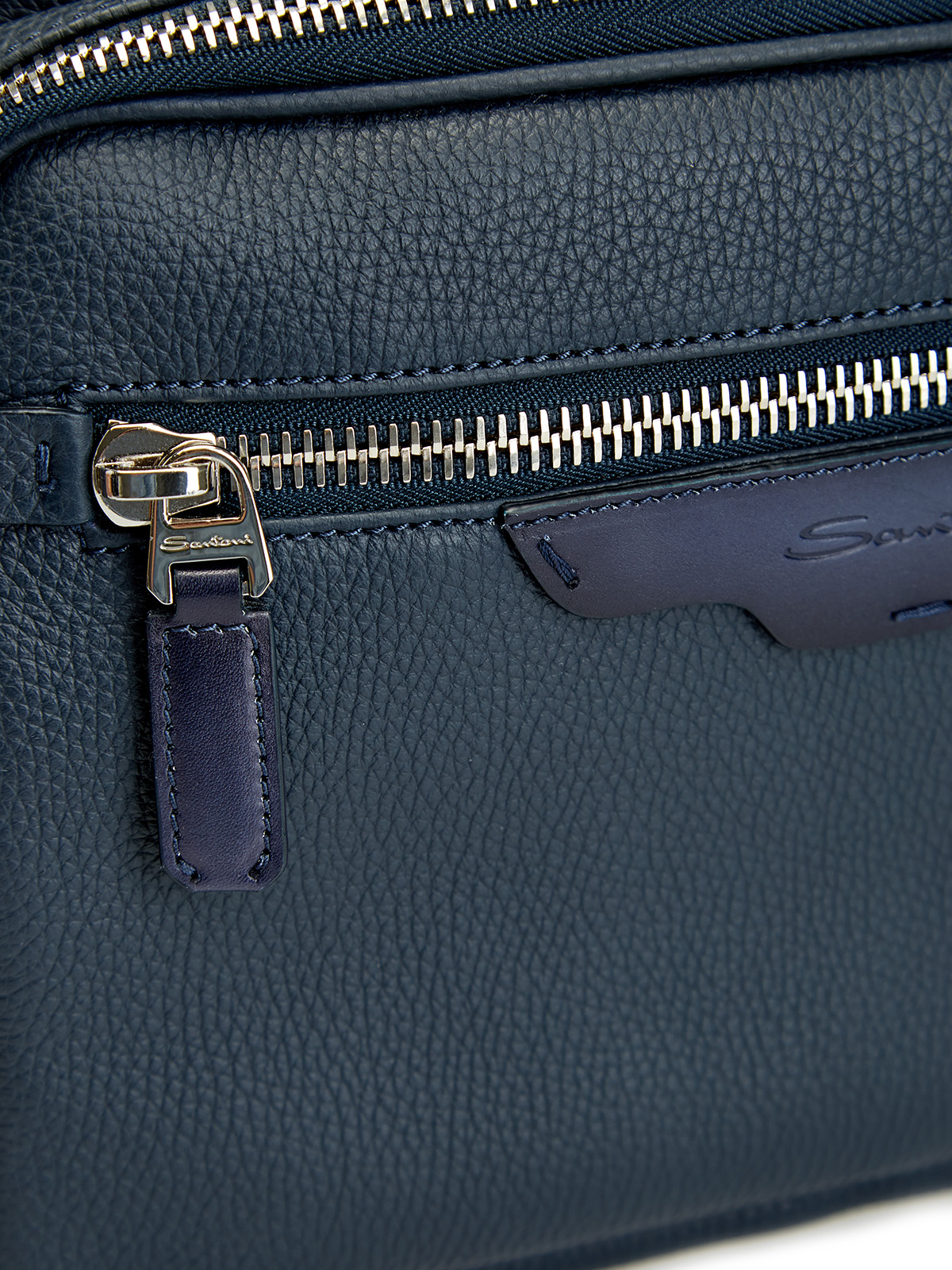Кожаный рюкзак ручной работы с двумя отделениями SANTONI, цвет синий, размер M;L - фото 5