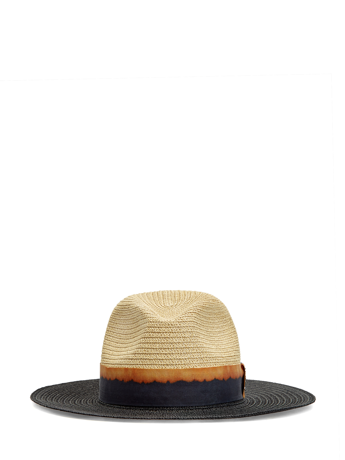 Плетеная шляпа с лентой и символикой из кристаллов LORENA ANTONIAZZI, цвет мульти, размер M
