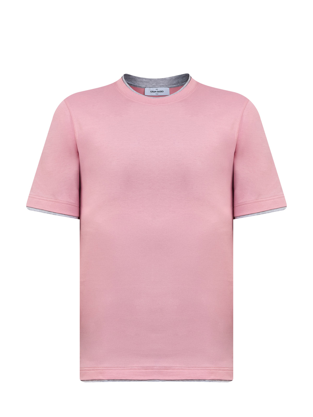 

Хлопковая футболка из джерси с двойной окантовкой и патчем, Розовый, Хлопковая футболка из джерси с двойной окантовкой и патчем