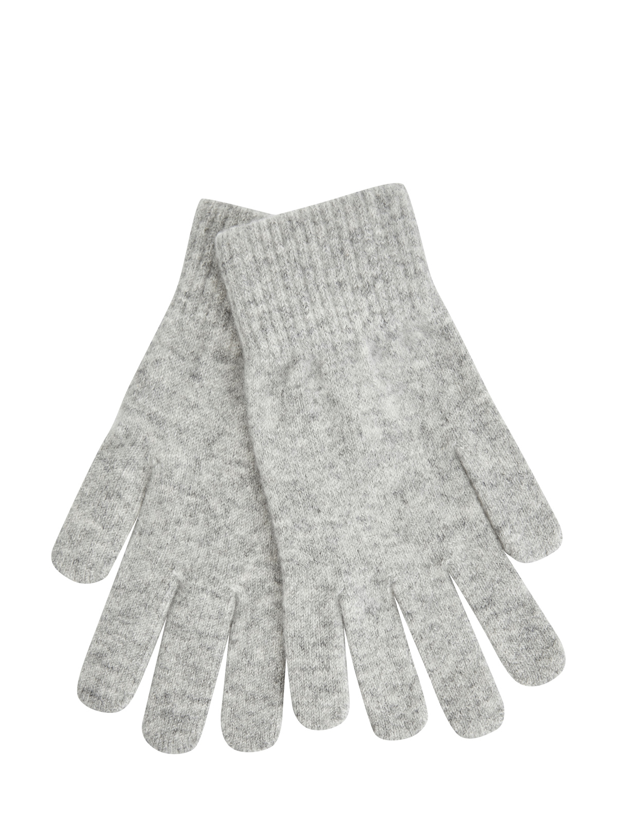 Теплые перчатки из меланжевой кашемировой пряжи YVES SALOMON, цвет серый, размер 41;42;43.5;44;45