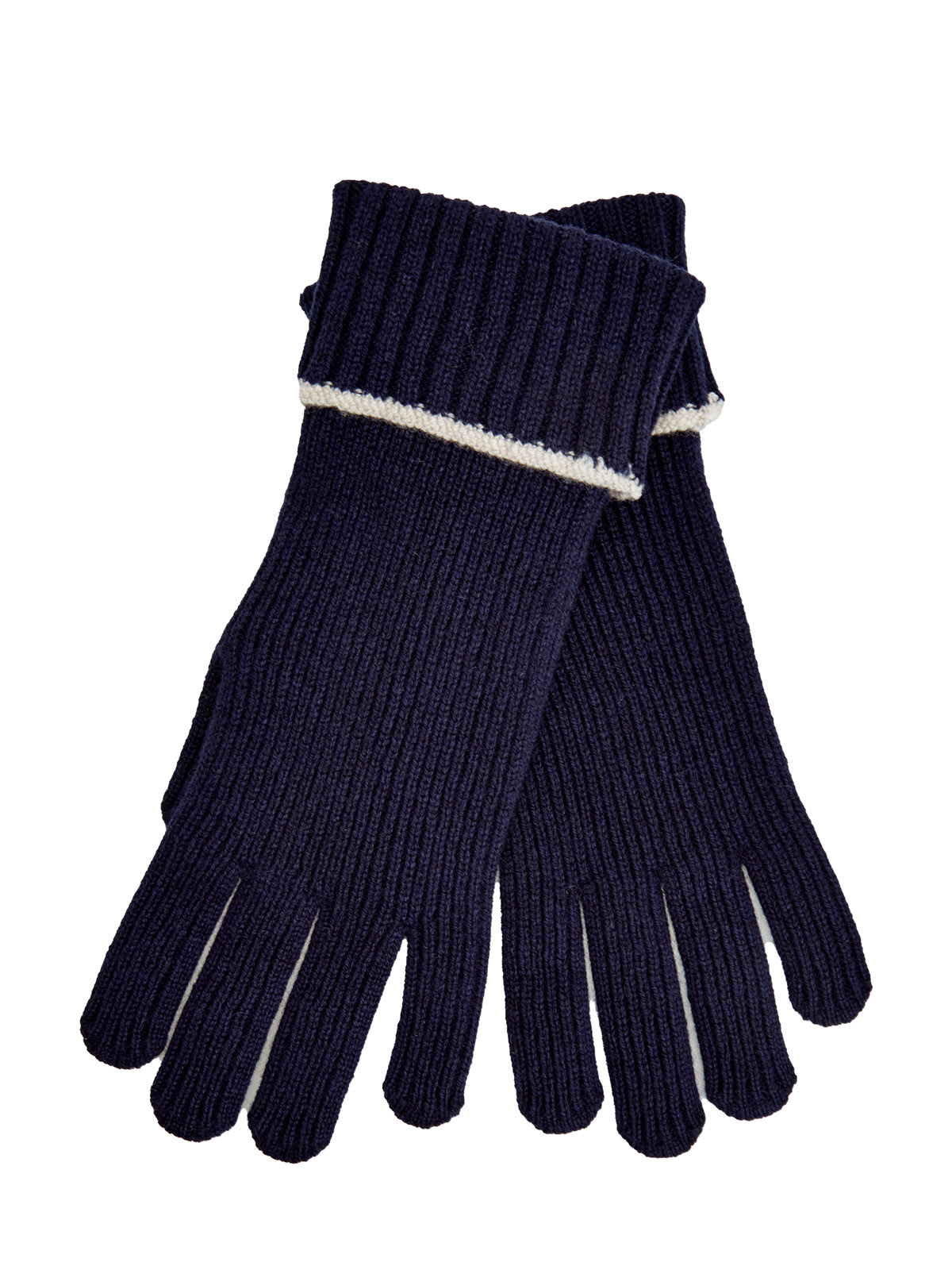 Кашемировые перчатки эластичной вязки с окантовкой ELEVENTY, цвет синий, размер 40;41;42;43;44