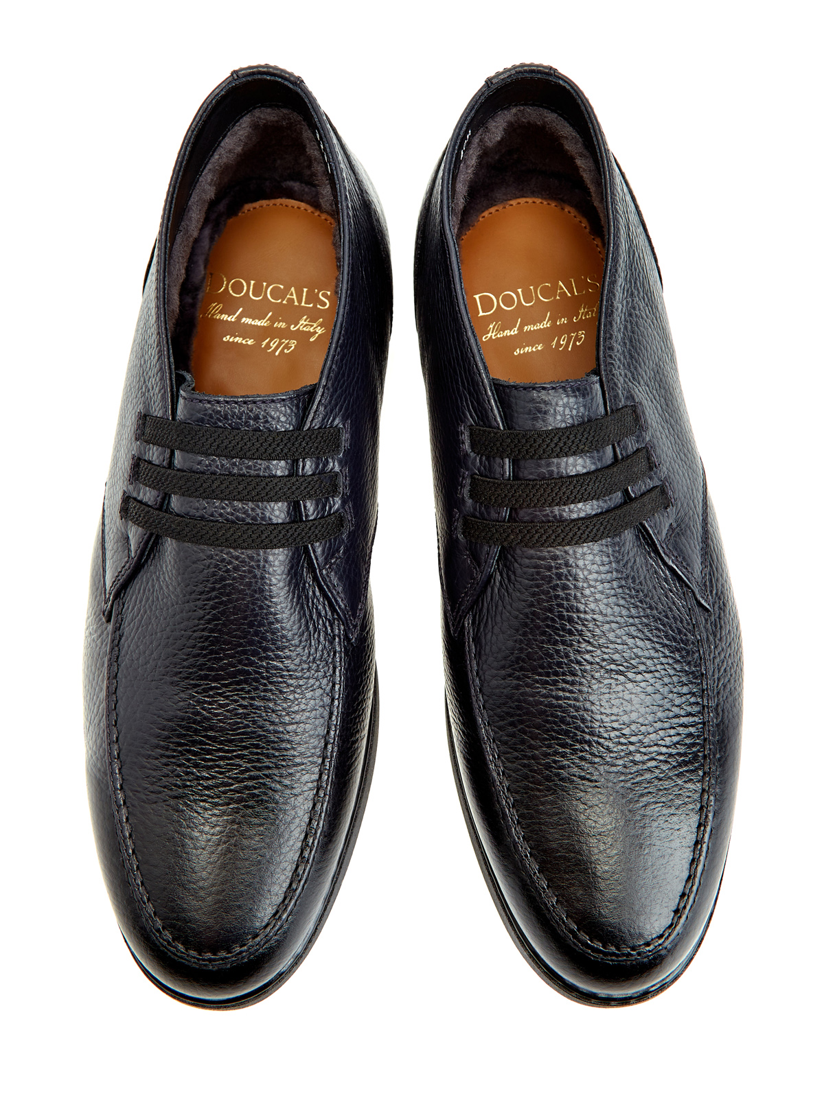 Кожаные ботинки ручной работы с отделкой из меха DOUCAL'S, цвет черный, размер 40.5;41;41.5;42;42.5;43;43.5;44;45 - фото 4