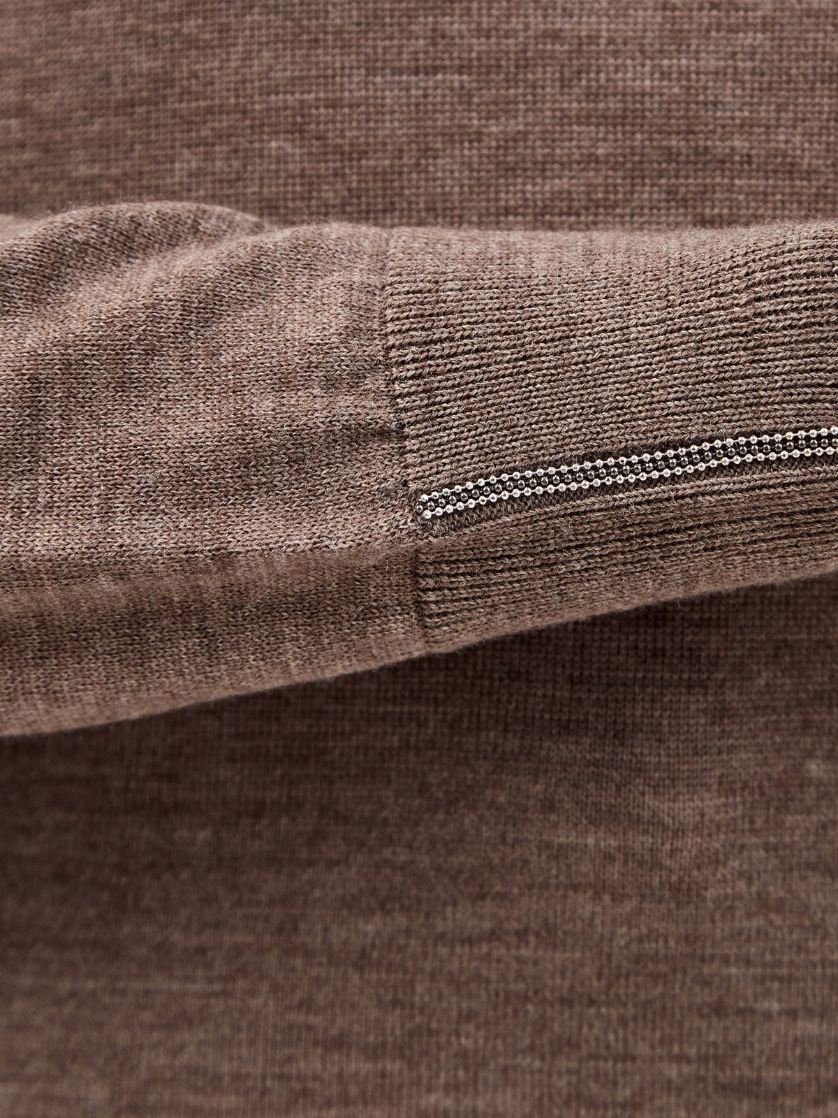 Джемпер из тонкой шерсти с деталью Punto Luce на манжетах PESERICO, цвет коричневый, размер 40;44;46 - фото 5
