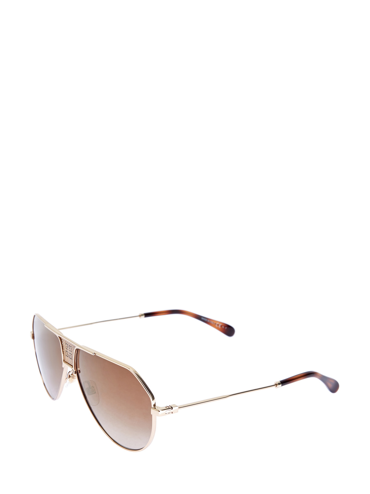 Солнцезащитные очки в золотистой оправе «авиатор» GIVENCHY (sunglasses), цвет коричневый, размер S;M;L - фото 2