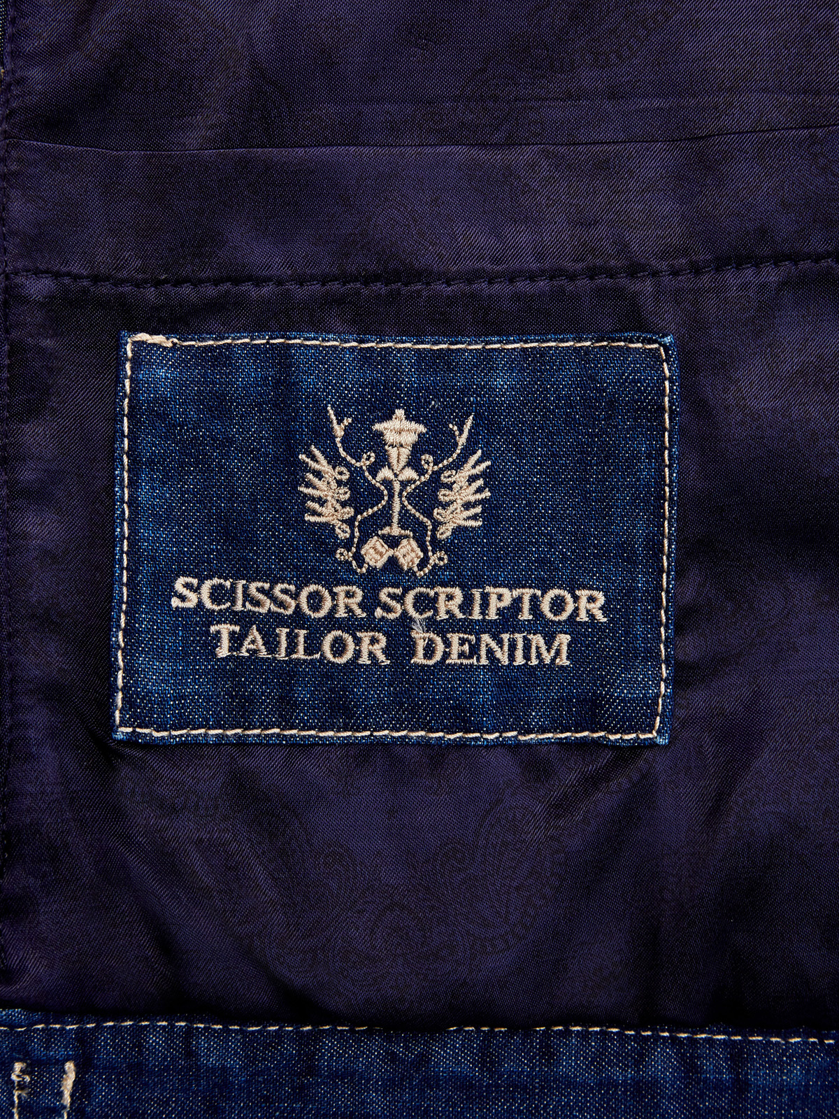 Куртка Diana из хлопка и льна с контрастной прострочкой SCISSOR SCRIPTOR, цвет синий, размер 46;44;42 - фото 6