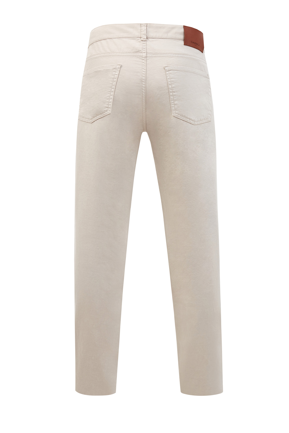 Базовые брюки-чинос из бархатистого хлопка CANALI, цвет бежевый, размер 48 - фото 2