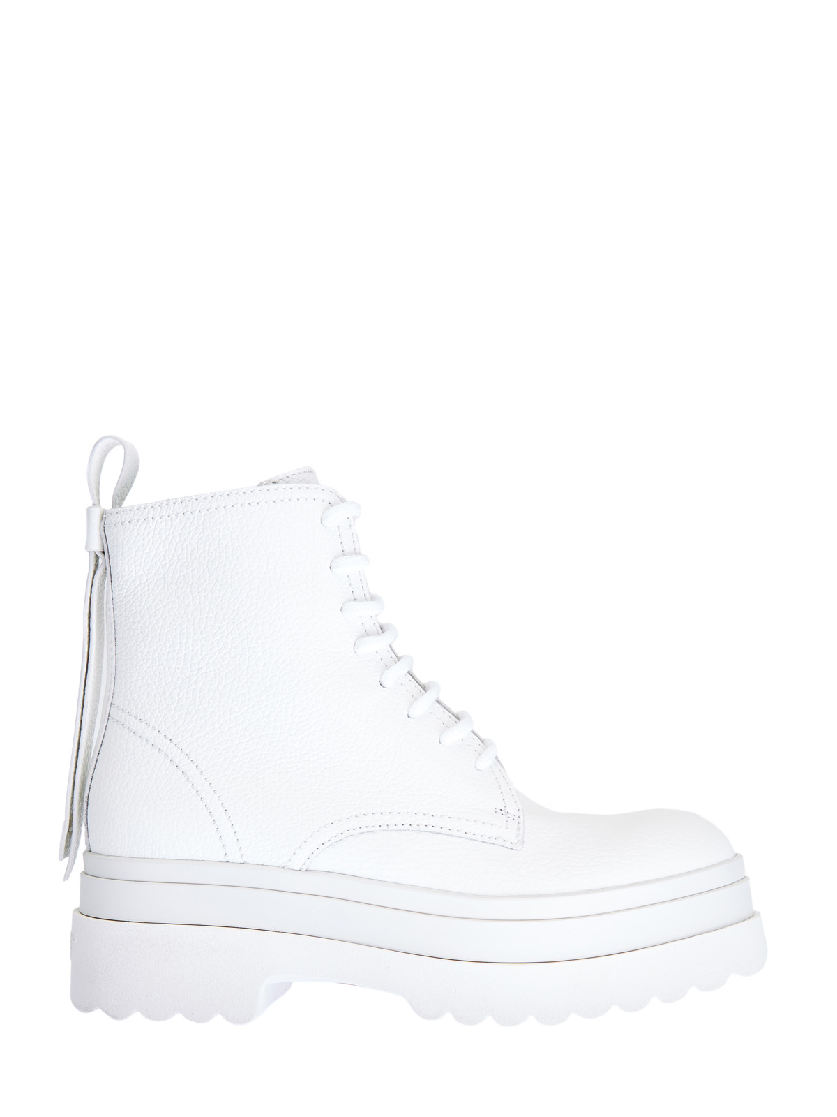 Высокие ботинки в стиле милитари из телячьей кожи REDVALENTINO, цвет белый, размер 38;39;40 - фото 1