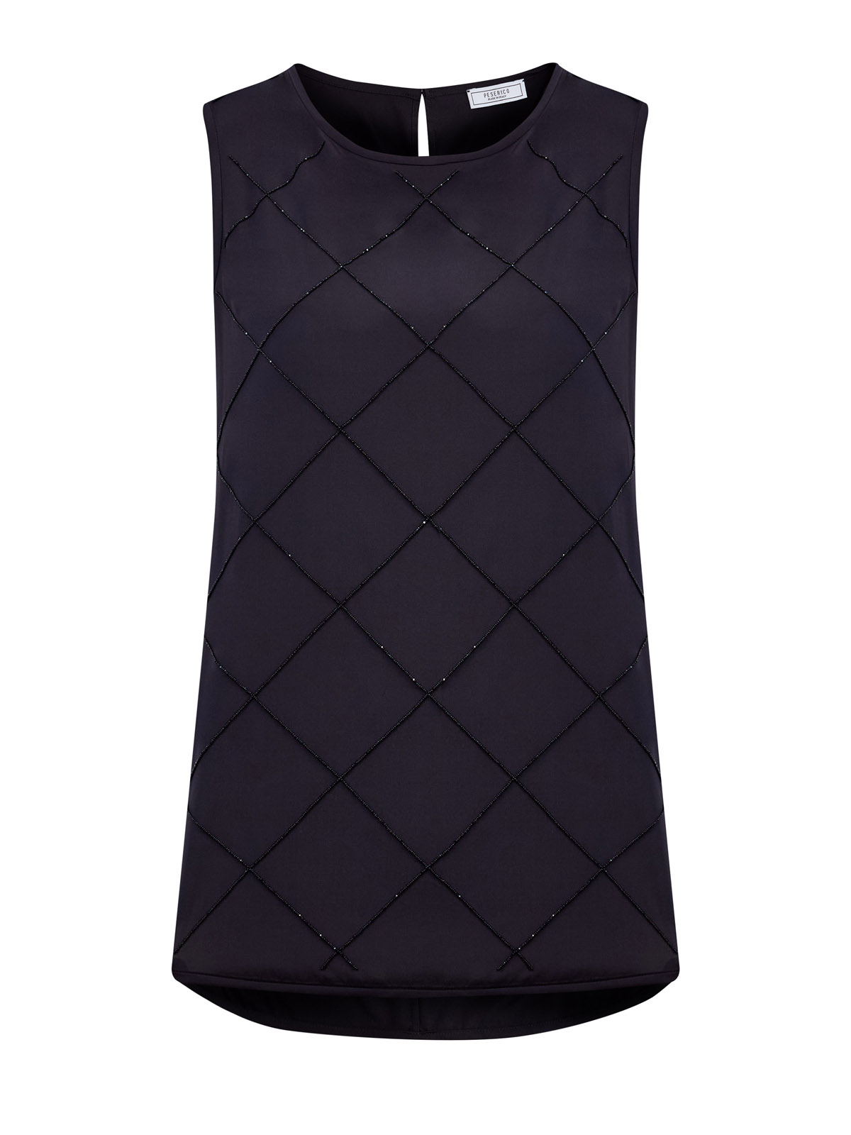 Шелковая блуза с ромбовидным узором из мерцающих бусин 63840₽