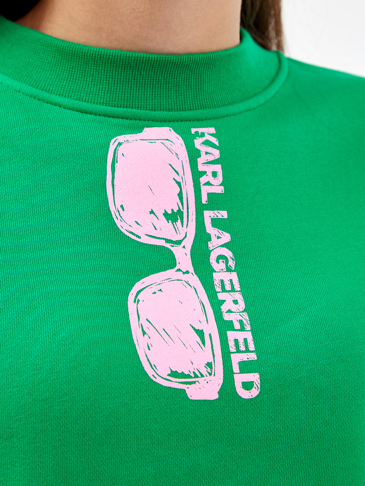 Свитшот из мягкого хлопкового футера с принтом KARL LAGERFELD, цвет зеленый, размер S;M;L - фото 5