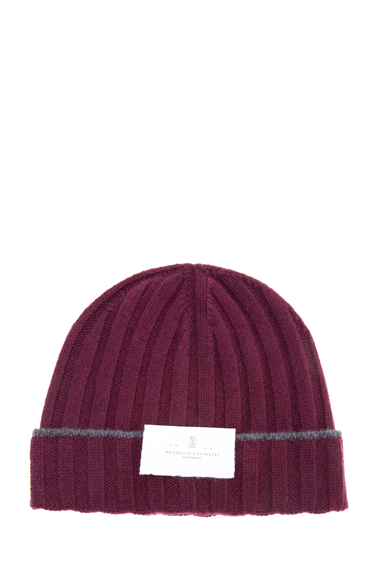 

Теплая шапка из шерсти с контрастной полосой на отвороте, Бордовый, Теплая шапка из шерсти с контрастной полосой на отвороте