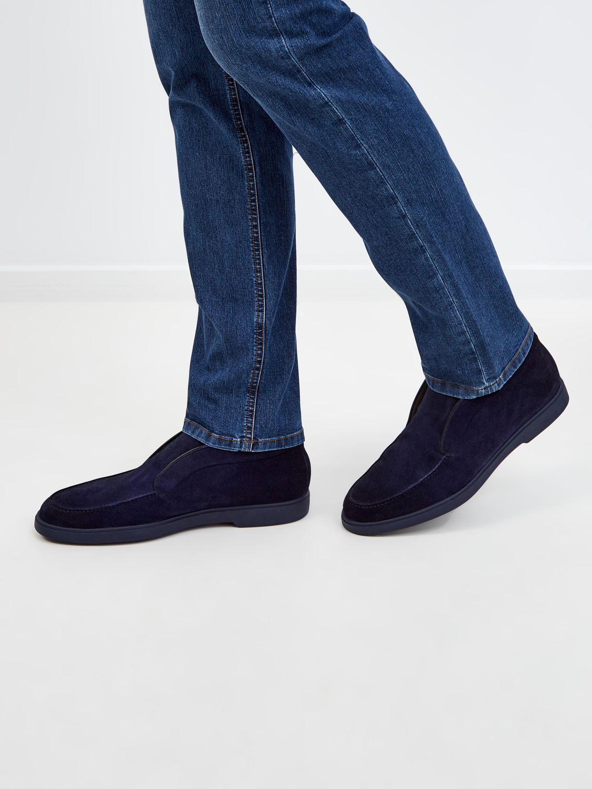 Замшевые ботинки с внутренней отделкой из овчины SANTONI, цвет синий, размер 40;41;41.5;42;42.5;43;43.5;44;45 - фото 7
