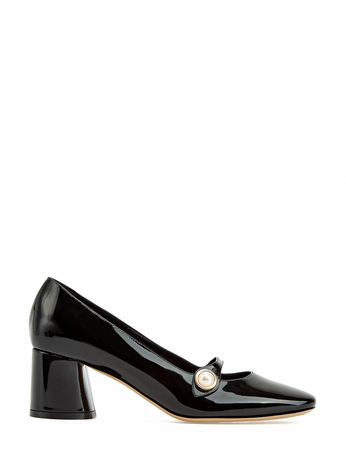 Туфли Emily Cleo из лакированной кожи с перламутровой деталью CASADEI, цвет черный, размер 37;38;38.5;39;39.5;40 - фото 1