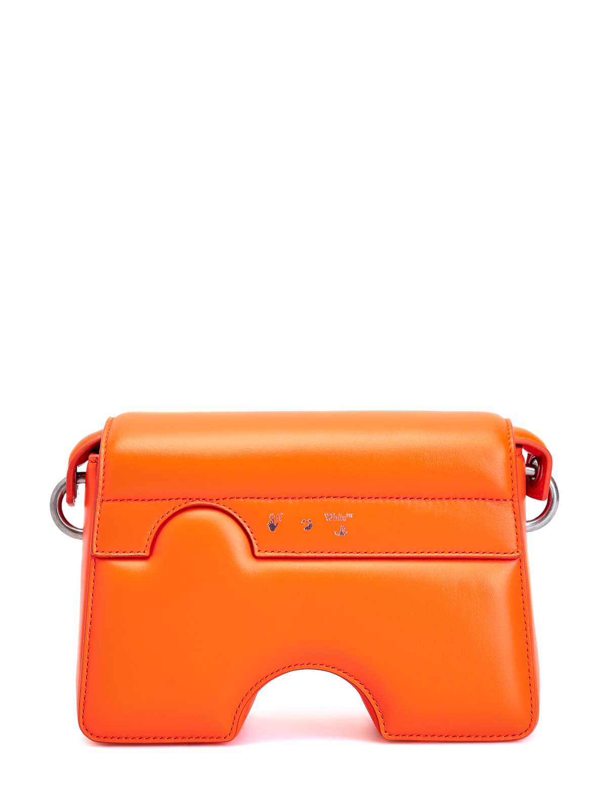 Эффектная сумка Burrow из гладкой матовой кожи OFF-WHITE, цвет оранжевый, размер 40.5;41;41.5;42;42.5;43;43.5;44 - фото 4