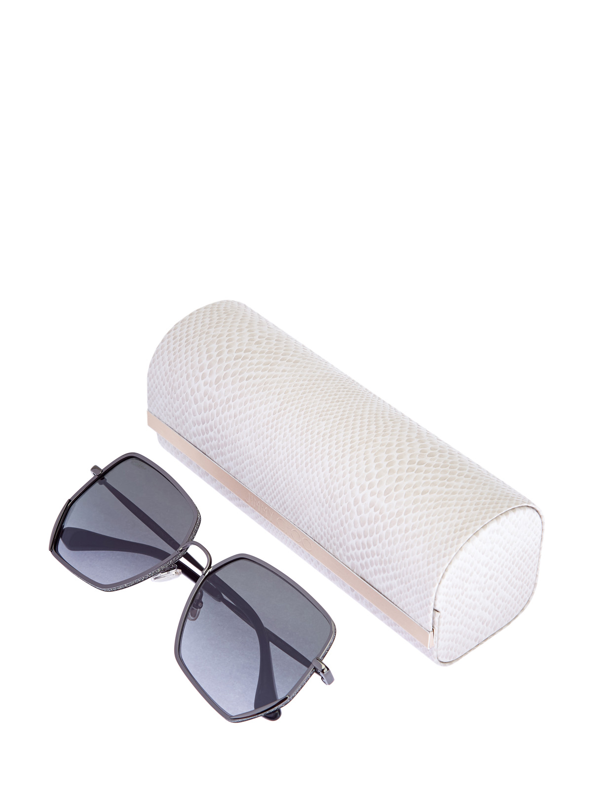 Очки Aline с металлической оправой и мерцающим напылением JIMMY CHOO  (sunglasses), цвет серый, размер S;M;L - фото 4